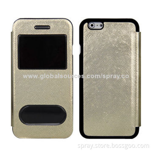 Slim Flip Folio Leather Cases for iPhone/Interior TPU/Microfiber Perfectly Combined in Heat Pressing